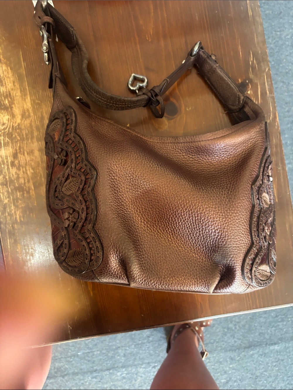 Brown Leather Shoulder Bag - Brighton hobo